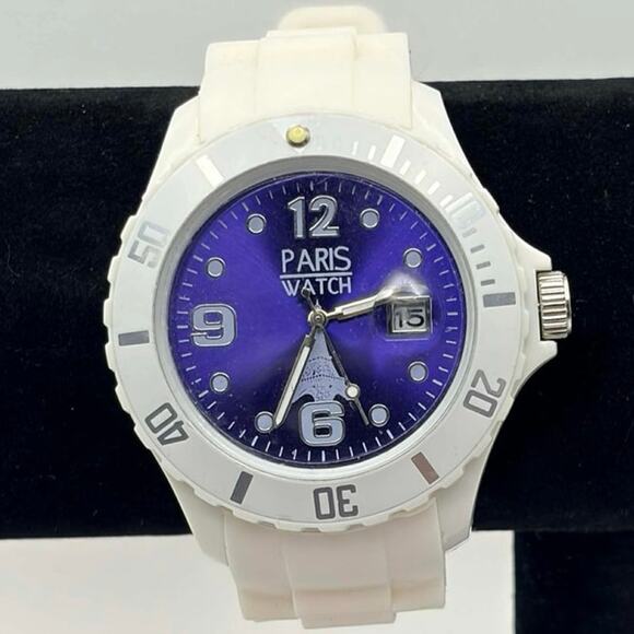 White & Purple Paris Men’s Watch - Picture 2 of 4
